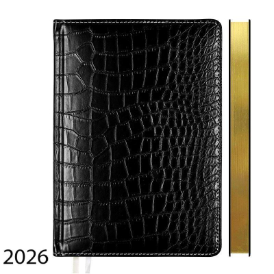 Ежедневник 2026 A5 deVENTE 'Wild' 336стр тонированный блок твердая обложка с поролоном искусственная кожа черный