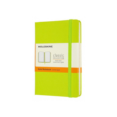 Записная книжка A6  96л линейка Moleskine® Classic Pocket твердая обложка на резиновой застежке лайм