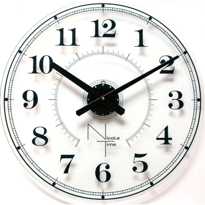 Часы настенные Салют Дизайнерские NicoleTime стекло d-50см черные стрелки