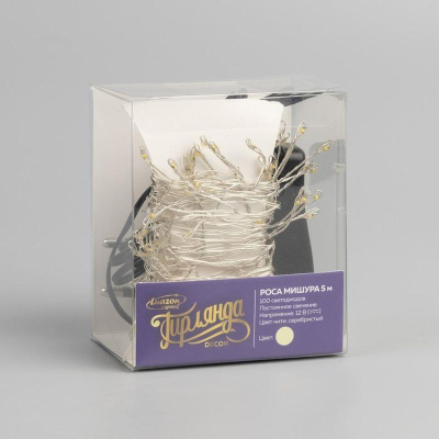 Электрогирлянда&nbsp;&nbsp;5.0м Нить 100 теплых LED ламп прозрачный провод