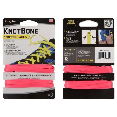 Шнурки спортивные неразвязывающиеся Nite Ize KnotBone Stretch Laces 2шт х137см неоновые розовые