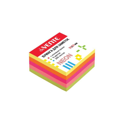 Липкий блок&nbsp;&nbsp;51х 51мм deVENTE 250л 'Неоновая радуга'