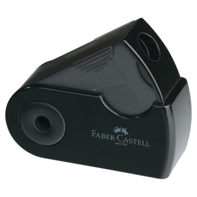 Точилка 1 диаметр Faber-Castell 'Sleeve Mini' с контейнером в чехле черная