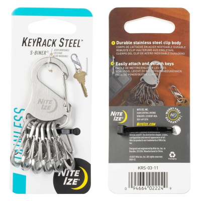 Брелок для ключей Nite Ize KeyRack Steel S-Biner®&nbsp;&nbsp;6 карабинов стальной