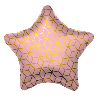 Шар воздушный фольгированный Звезда Геометрия Agura 48см