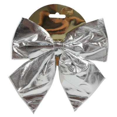 Бант 20см текстиль серебро
