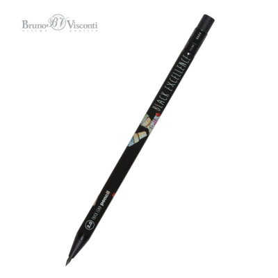 Карандаш автоматический 2.0мм BrunoVisconti® грифель 2B цанговый с точилкой 'Black Excellence.Рожок'