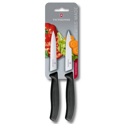 Набор кухонных ножей Victorinox 'Swiss Classic Kitchen' для овощей  2шт черный в блистере