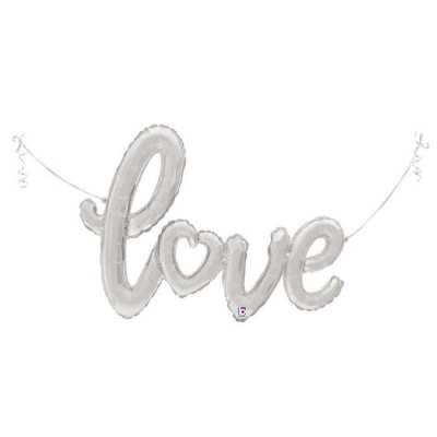 Шар воздушный фольгированный надпись 'Love' серебро Grabo 80х57см