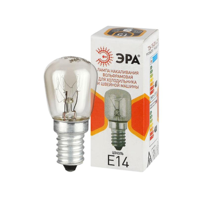 Лампа накаливания E14  15W/220V ЭРА T26 для холодильников/швейных машин