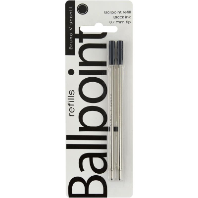 Стержень шариковый BrunoVisconti® 0.7/117мм черный 2шт в блистере