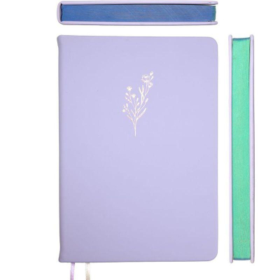 Ежедневник A5 deVENTE 'Emilia' 272стр тонированный блок твердая обложка эко  кожа сиреневый