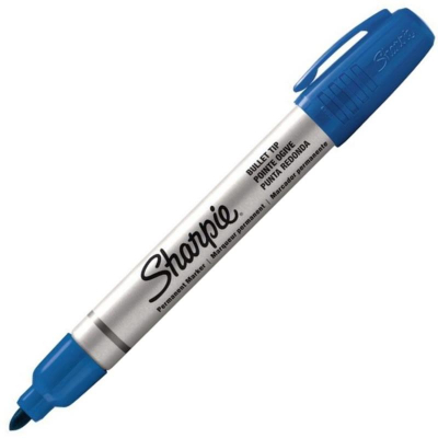 Маркер перманентный Sharpie® Metal Fine круглый 2.0мм металлический корпус синий
