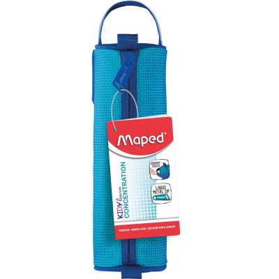 Пенал круглый Maped 22х 8х8см полиэстер на молнии с ручкой 'Kidy Learn' Concentration синий