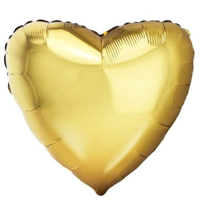 Шар воздушный фольгированный Сердце золото античное Flex Metal 48см