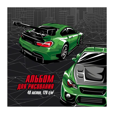 Альбом для рисования 170х170мм 40л 120г на склейке Fenix 'В движении'