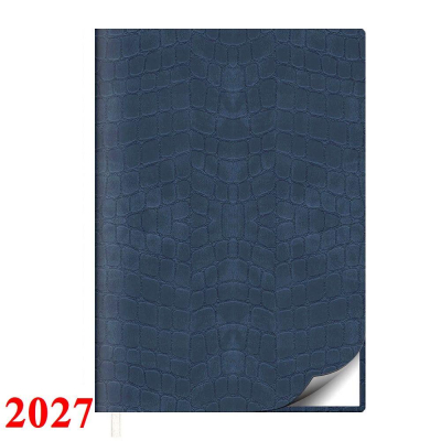 Ежедневник 2027 A5 Lamark 'Croco Flex' 352стр гибкая обложка искусственная кожа синий