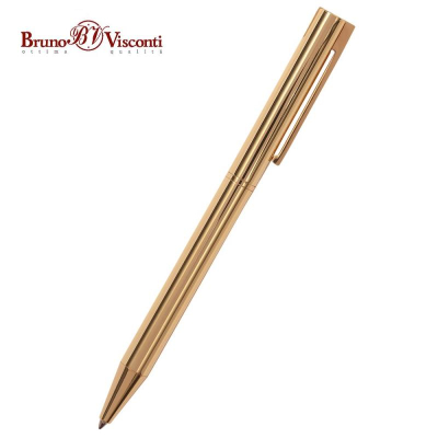Ручка шариковая BrunoVisconti® 'Bergamo' 0.7мм металлический корпус золото в футляре синие чернила
