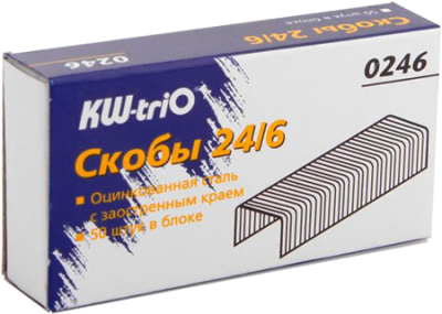 Скобы №24/ 6  1000шт KW-trio