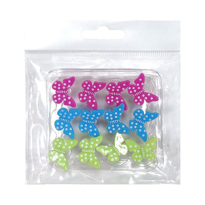 Гвоздики для досок&nbsp;&nbsp;12шт deVENTE 'Бабочки' цветные в блистере