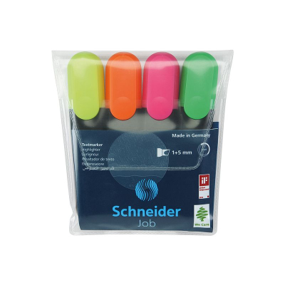 Текст-маркеры Schneider Job  1-5.0мм 4цв в блистере