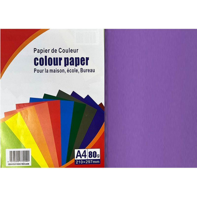 Бумага цветная A4 Colour Paper 80г яркая фиолетовая 100л