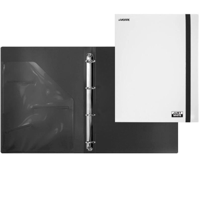 Папка A5&nbsp;&nbsp;4 кольца 30мм (O) на 250л deVENTE 'Just White' пластиковая с широкой резиновой застежкой фактура 'soft-touch' белая