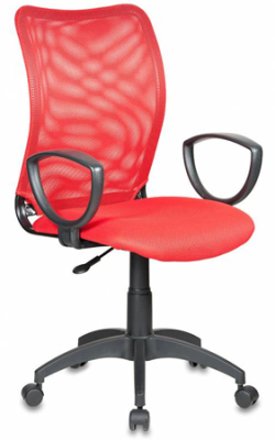 Кресло офисное Бюрократ&nbsp;&nbsp;599 сетчатая спинка ткань красное
