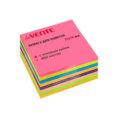 Липкий блок&nbsp;&nbsp;76х 76мм deVENTE 400л&nbsp;&nbsp;5 цветов 'Неон' + 3 цвета 'Интенсив'