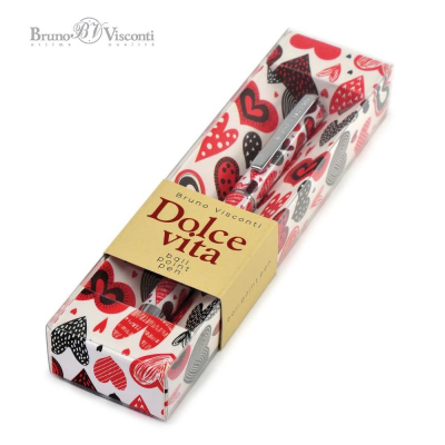 Ручка шариковая BrunoVisconti® 'Dolce Vita' 0.7мм металлический корпус 'Сердечки Фантазия' синие чернила