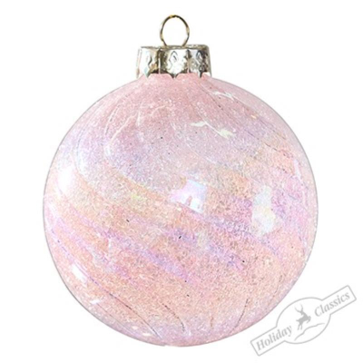 Шар 100мм 'Розовая глазурь' стекло