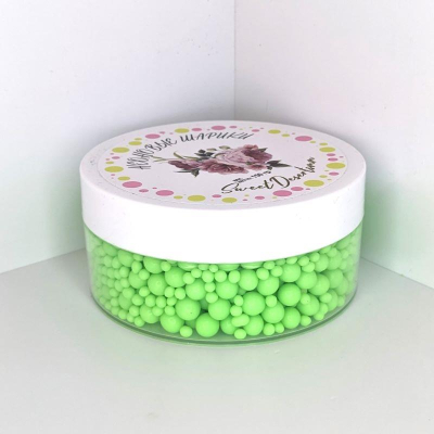Посыпка Sweetdeserts рисовые шарики неоновые зеленые 150г