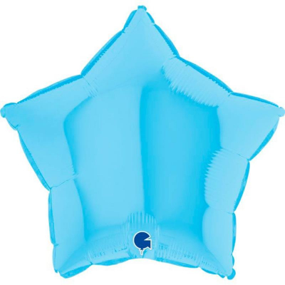Шар воздушный фольгированный Звезда голубой пастель Grabo 46см