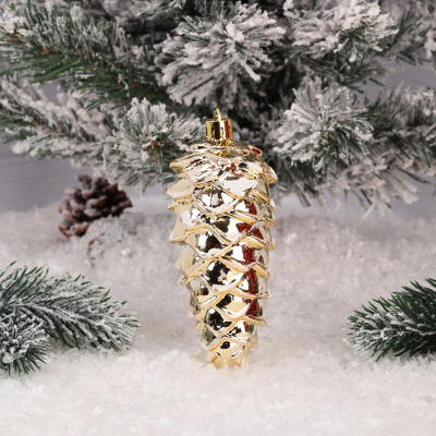 Шишка 115мм золотая пластик