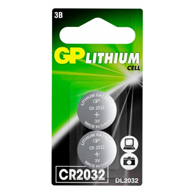 Батарейка GP&nbsp;&nbsp;3.0V CR2032 Lithium&nbsp;&nbsp; 2шт в блистере