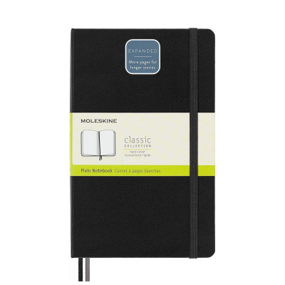 Записная книжка A5 200л без линовки Moleskine® Classic Expended Large твердая обложка на резиновой застежке черная