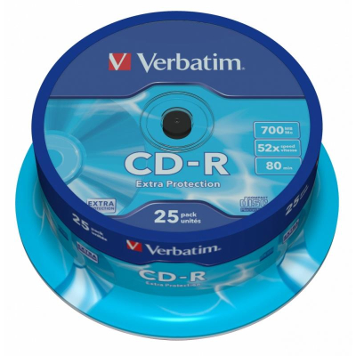 Диск CD-R 700Mb 52X Verbatim  25шт Cake box