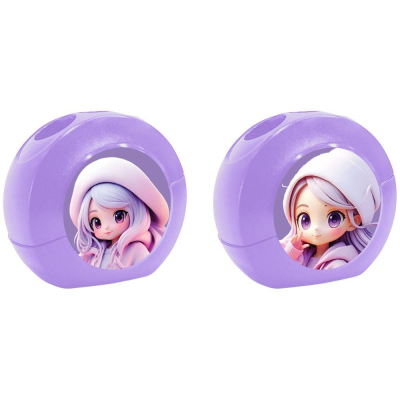 Точилка 2 диаметра deVENTE 'Amai Menoko' с контейнером 2 дизайна ассорти