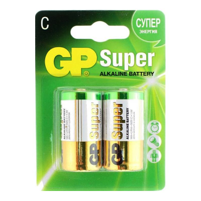 Батарейка GP&nbsp;&nbsp;1.5V C/LR14 Super Alkaline&nbsp;&nbsp;2шт в блистере