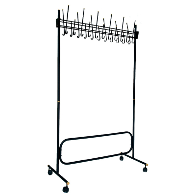 Вешалка напольная гардеробная на 22 персоны Титан стальная 110х186см на роликах черная