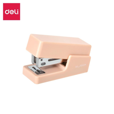 Степлер №24-26/6  12л Deli 'Nusign' Mini  +830 скоб розовый в блистере