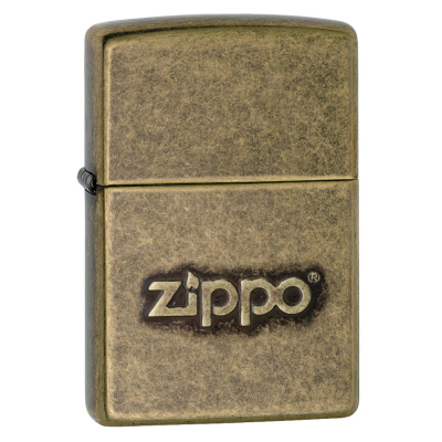 Зажигалка бензиновая Zippo Classic 'Logo' с покрытием 'Antique Brass™'