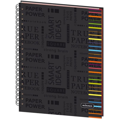 Тетрадь A4- 120л клетка на гребне Mariner твердая матовая обложка выборочный УФ-лак 'Wisdom-9 ' с 3 разделителями