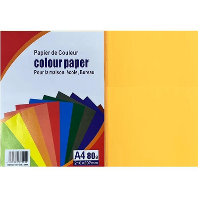 Бумага цветная A4 Colour Paper 80г неон оранжевая 100л