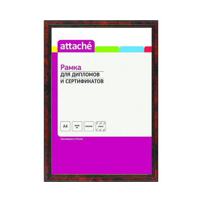 Рамка информационная A4  21x30см Attache пластиковый багет 14мм орех