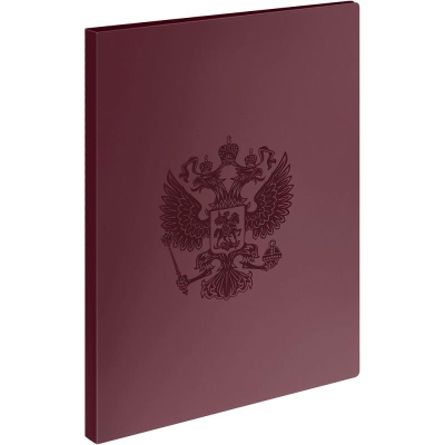 Папка с боковым прижимом 17мм СТАММ 'Герб' гранат