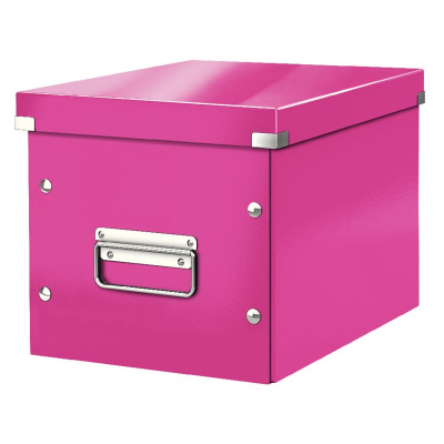 Короб архивный ламинированный картон Leitz Click-n-Store 26х26х26см сборный WOW розовый