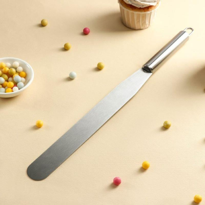 Лопатка-палетка прямая металлическая Доляна 37х3см металлическая ручка