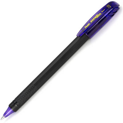 Ручка гелевая Pentel 0.7мм EnerGel черный рифленый корпус фиолетовая