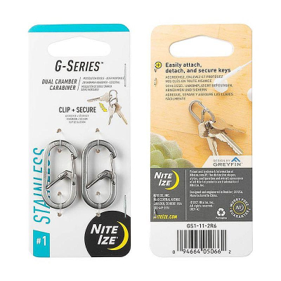 Карабин стальной Nite Ize G-Series™ Dual Chamber Carabiner 1 серебристый 2шт